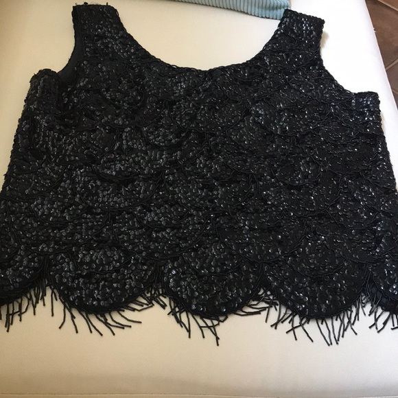 Tops - Vintage black sequin top